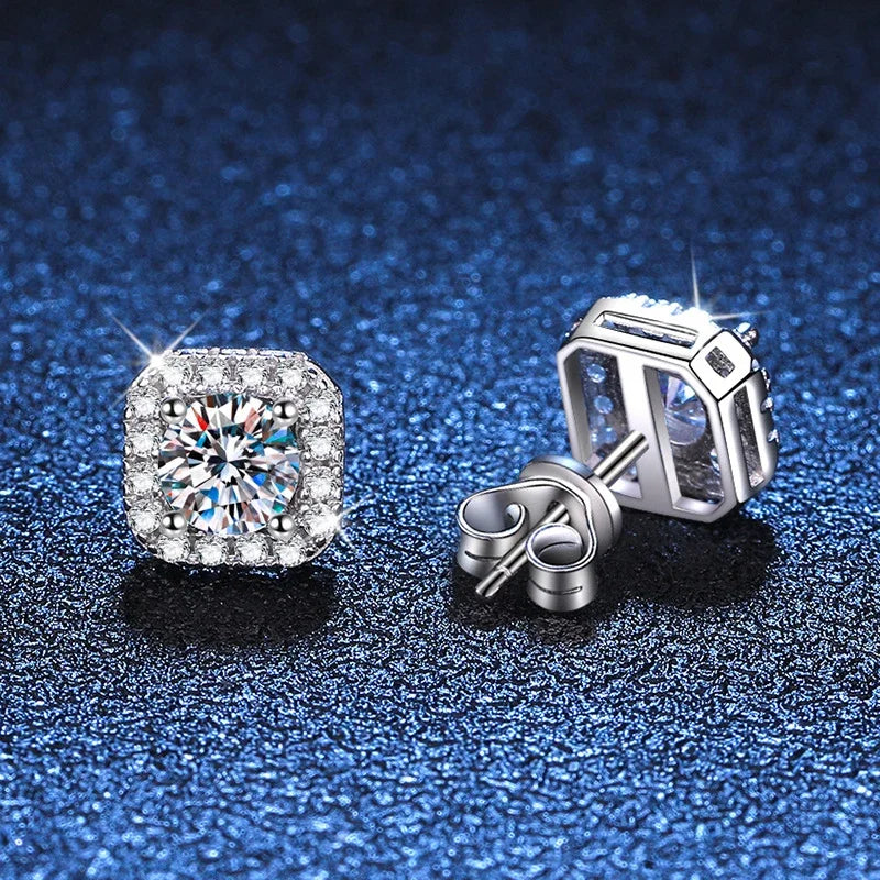 Boucles d'Oreilles Clous Moissanite D Couleur VVS1 – Argent 925