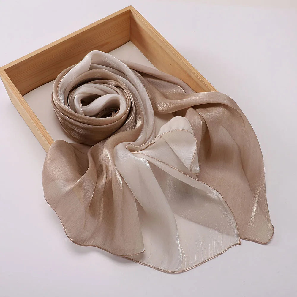 Hijab Satin Bicolore Dégradé – Foulard Islamique Élégant Pour Mariage & Occasions Spéciales