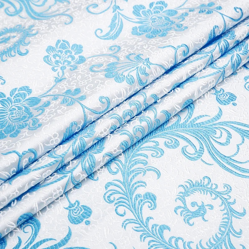 Tissu Brocart Jacquard Imitation Soie – Floral, Couture & DIY (75 cm de large)