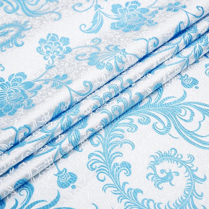 Tissu Brocart Jacquard Imitation Soie – Floral, Couture & DIY (75 cm de large)