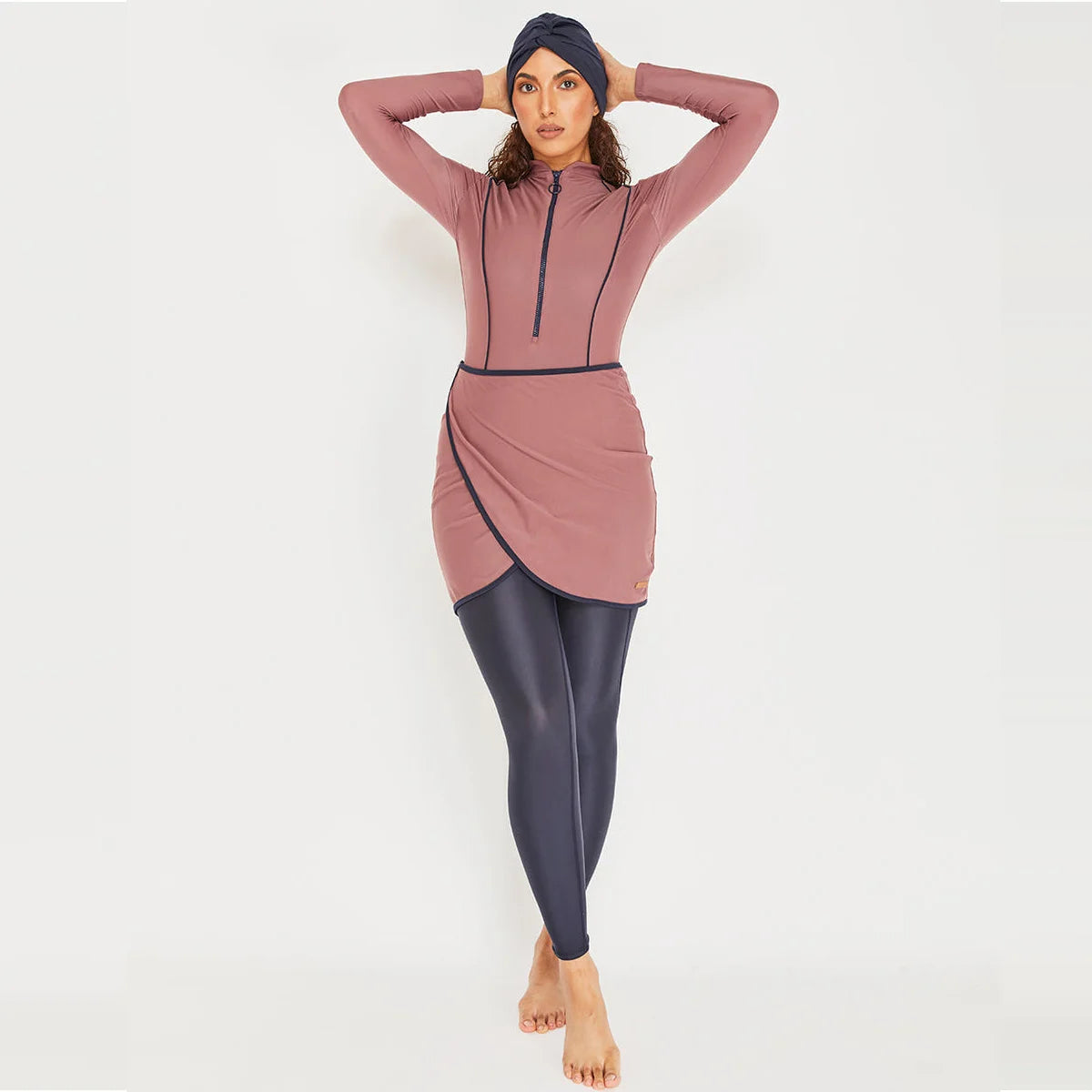 Burkini 3 Pièces Manches Longues Hijab – Maillot Modest Sport Islamique