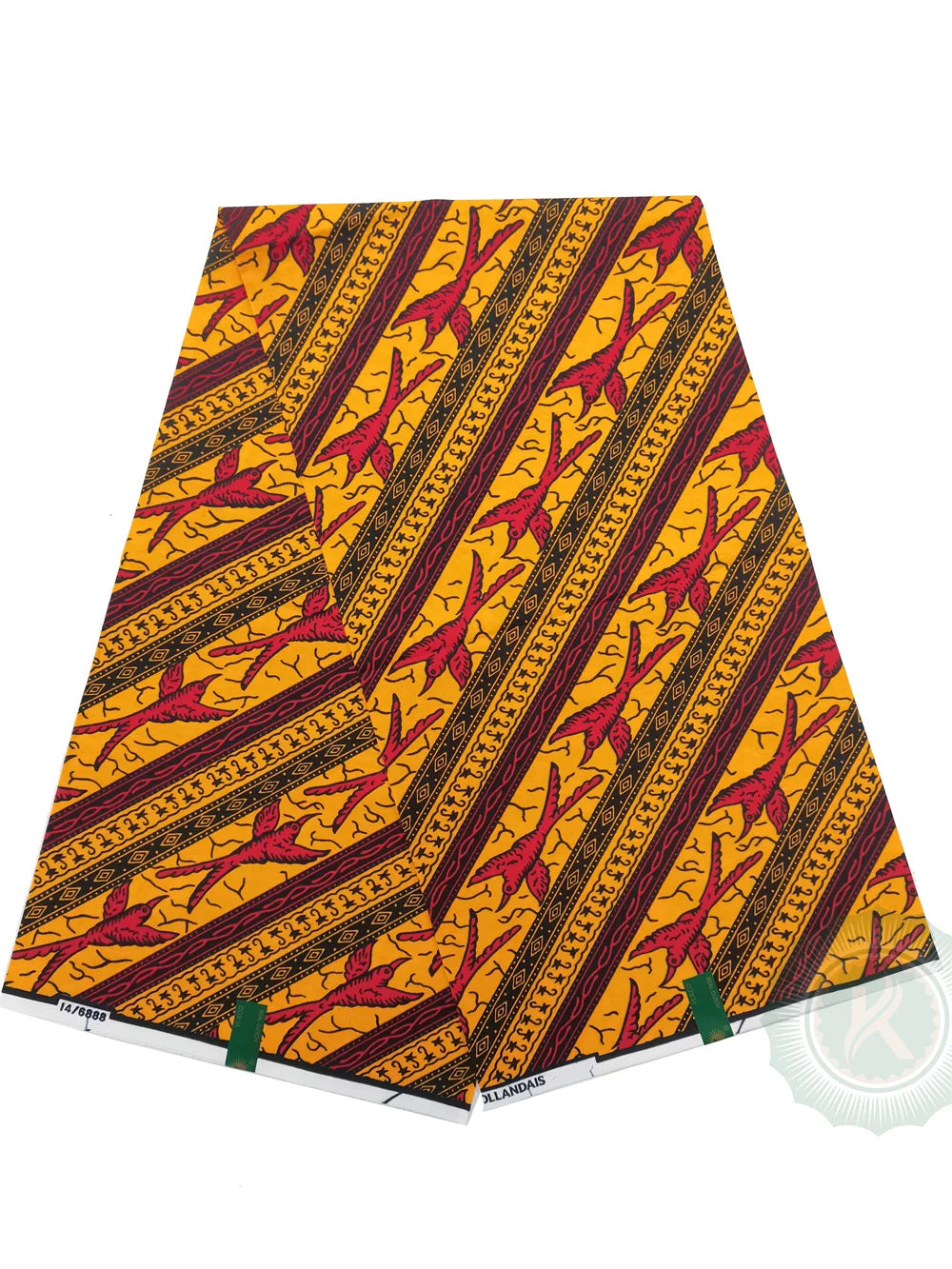 Tissu Wax Hollandais Véritable 100% Coton – Pagne Africain, 6 Yards