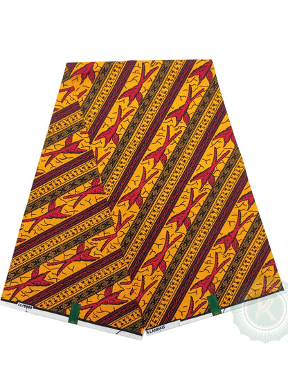 Tissu Wax Hollandais Véritable 100% Coton – Pagne Africain, 6 Yards