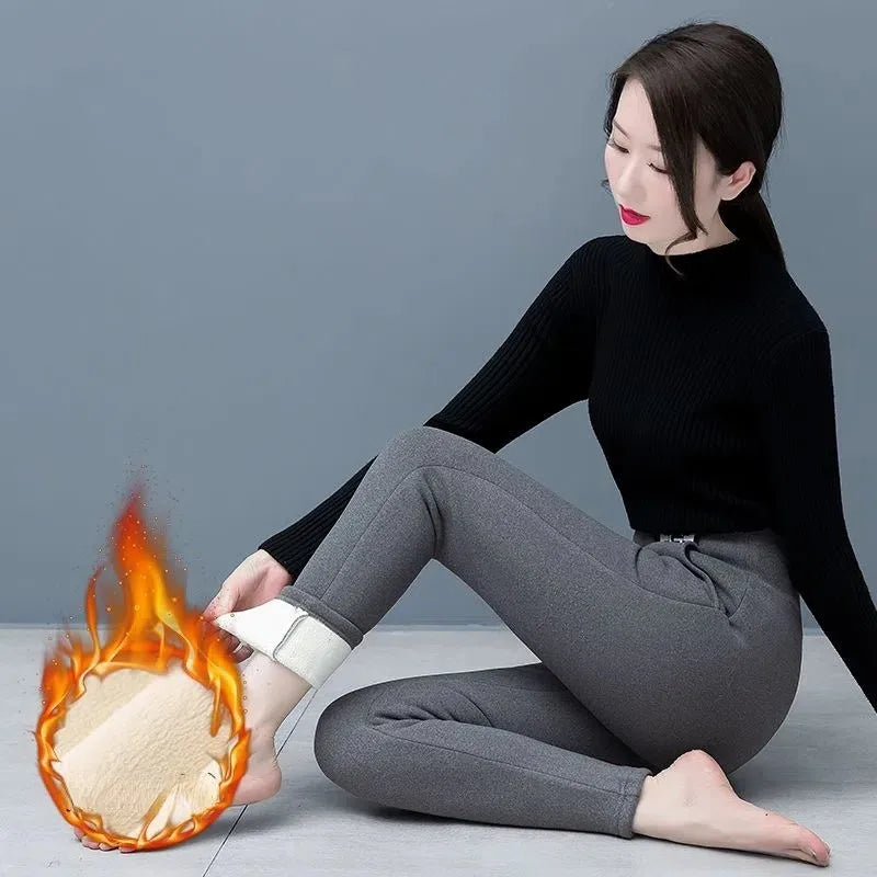 Legging Chaud Laine d'Agneau Taille Haute — Confort & Style Hiver