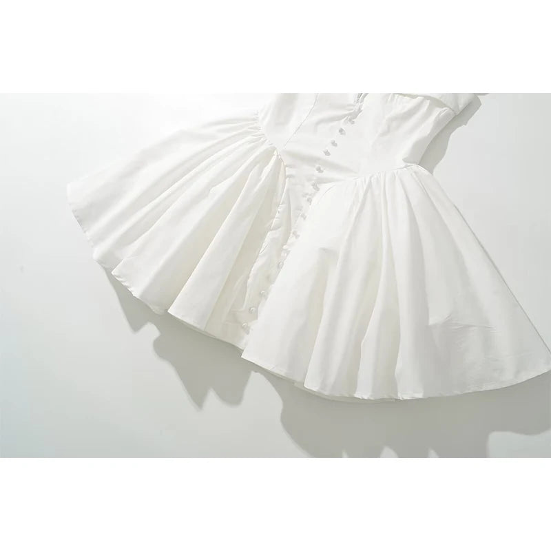 Mini Robe Fit & Flare Taille Basse Manches Courtes – Élégante & Festive