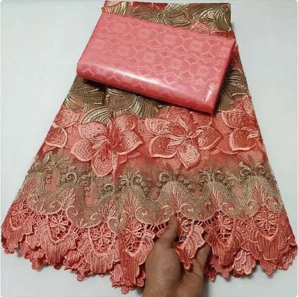 Tissu Tulle Dentelle Filet Africain – Haute Qualité, Couture Fête & Cérémonie (2,5 yards)