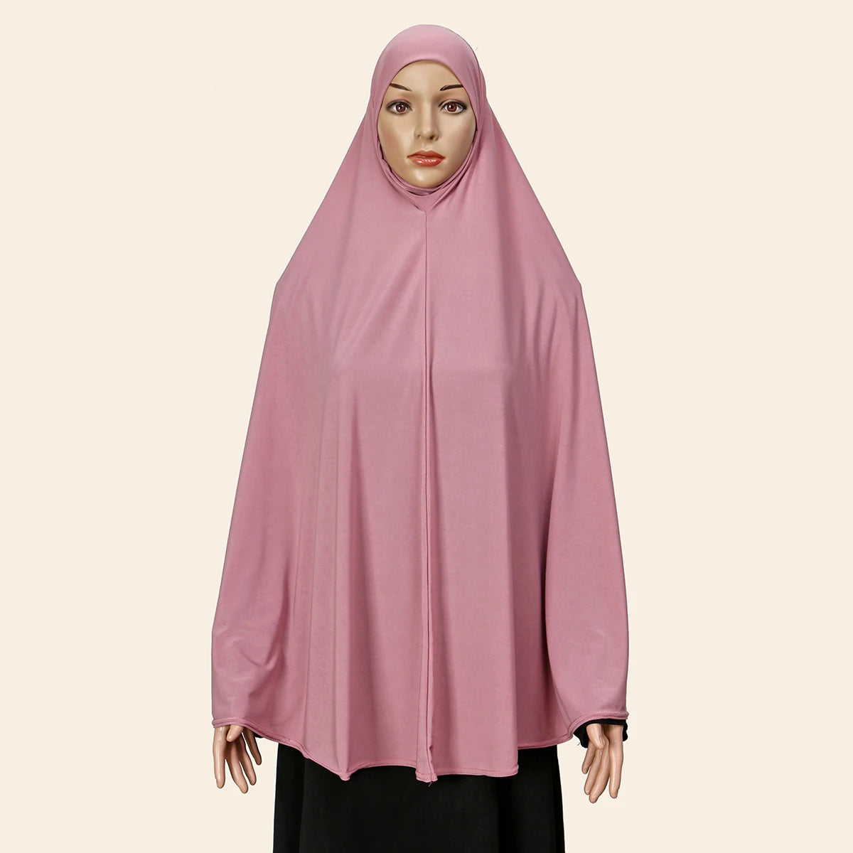 Abaya Femme Couverture Intégrale – Hijab Long Châle Coton Premium, Robe Prière Ramadan Couleur Unie