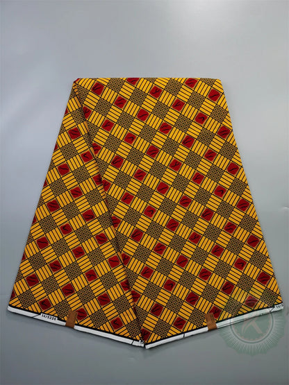 Tissu Wax Hollandais Véritable 100% Coton – Pagne Africain, 6 Yards
