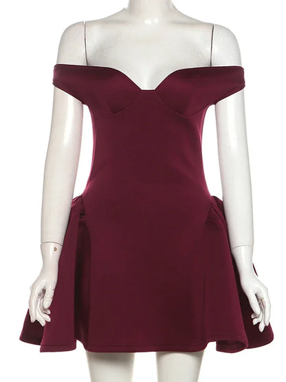 TARUXY Sexy Plunge Backless Gown Dress for Women Elegant Solid Slim Sleeveless Mini Dress Female V Neck High Waist Party Vestido