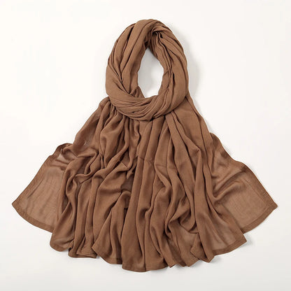Hijab Modal Coton Rayon – Grand Foulard Islamique Uni Pour Femme 200×85 cm