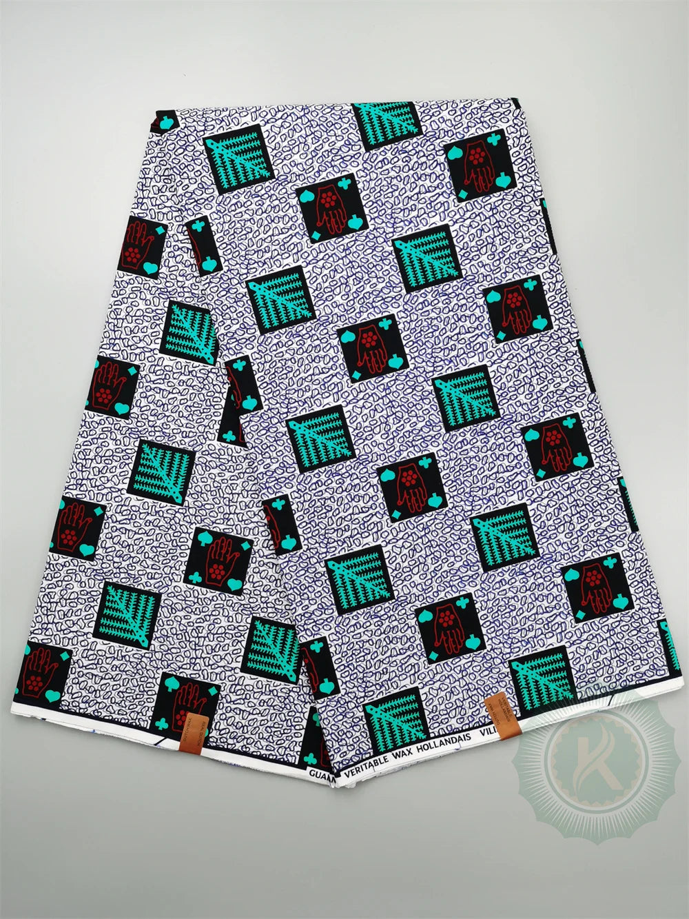 Tissu Wax Hollandais Véritable 100% Coton – Pagne Africain, 6 Yards