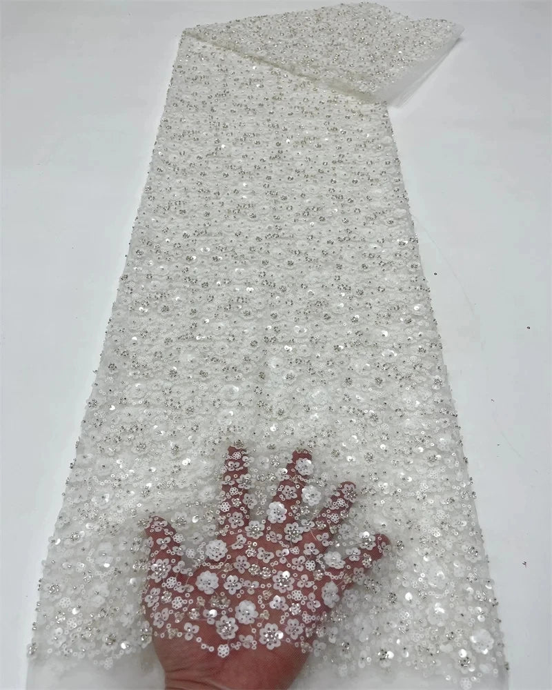 Tissu Dentelle Africaine Brodée Paillettes – Mariage & Cérémonie