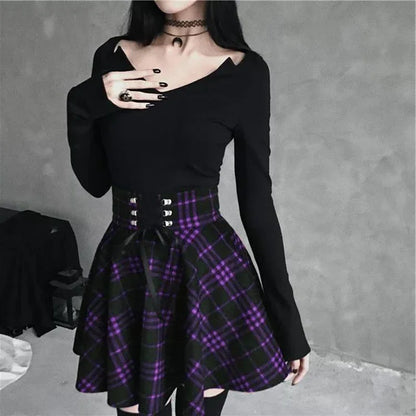 Gothic Plaid Skirt – Women's Punk & Grunge Style