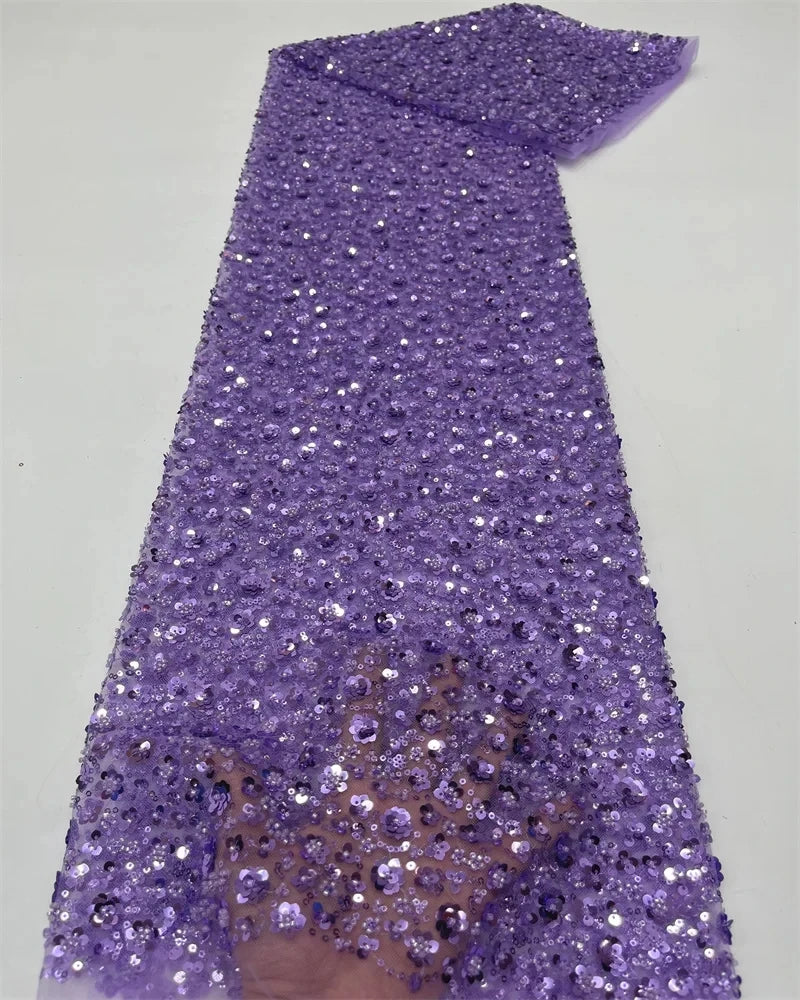 Tissu Dentelle Africaine Brodée Paillettes – Mariage & Cérémonie