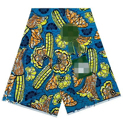 Tissu Wax Africain 100% Coton – Imprimé Authentique, 6 Yards