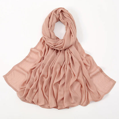 Hijab Modal Coton Rayon – Grand Foulard Islamique Uni Pour Femme 200×85 cm