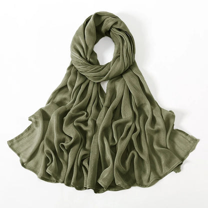 Hijab Modal Coton Rayon – Grand Foulard Islamique Uni Pour Femme 200×85 cm