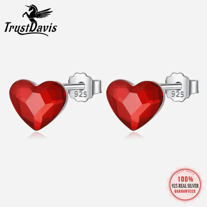 Boucles d'Oreilles Clous Cœur – Argent 925 & Zircon
