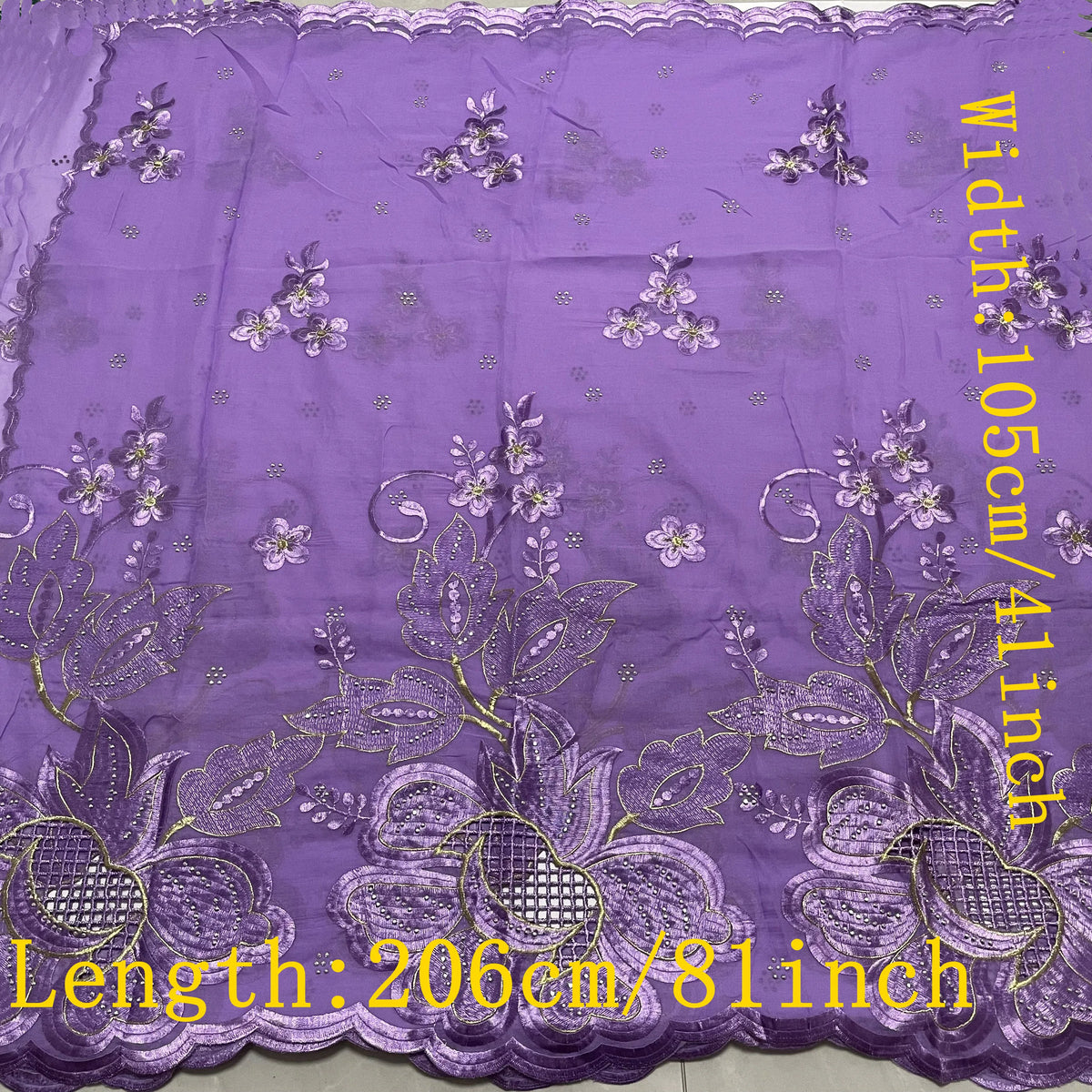 Foulard Islamique 100% Coton Brodé – Hijab Châle Style Dubaï | Toutes Saisons