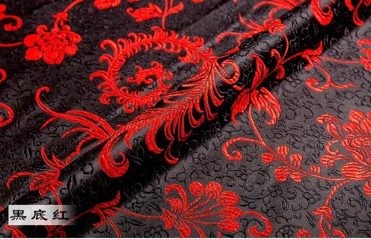 Tissu Brocart Jacquard Imitation Soie – Floral, Couture & DIY (75 cm de large)