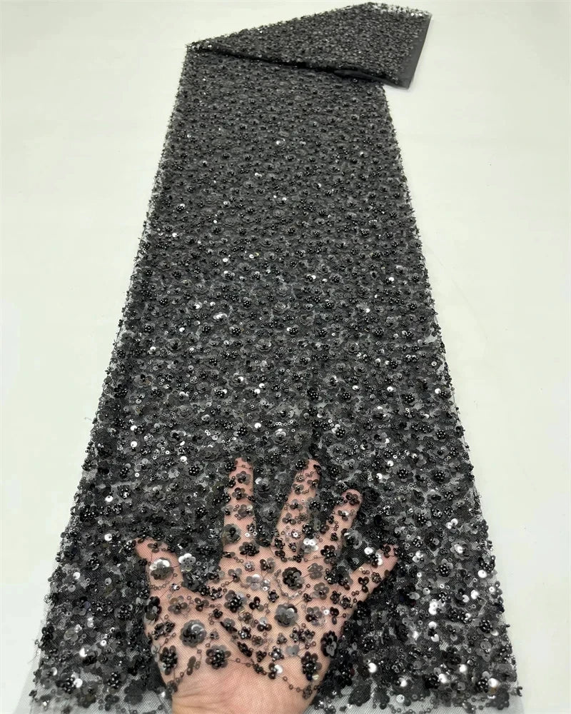 Tissu Dentelle Africaine Brodée Paillettes – Mariage & Cérémonie