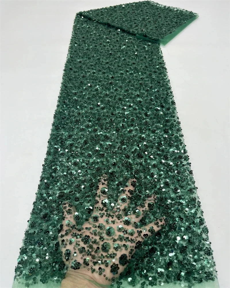 Tissu Dentelle Africaine Brodée Paillettes – Mariage & Cérémonie