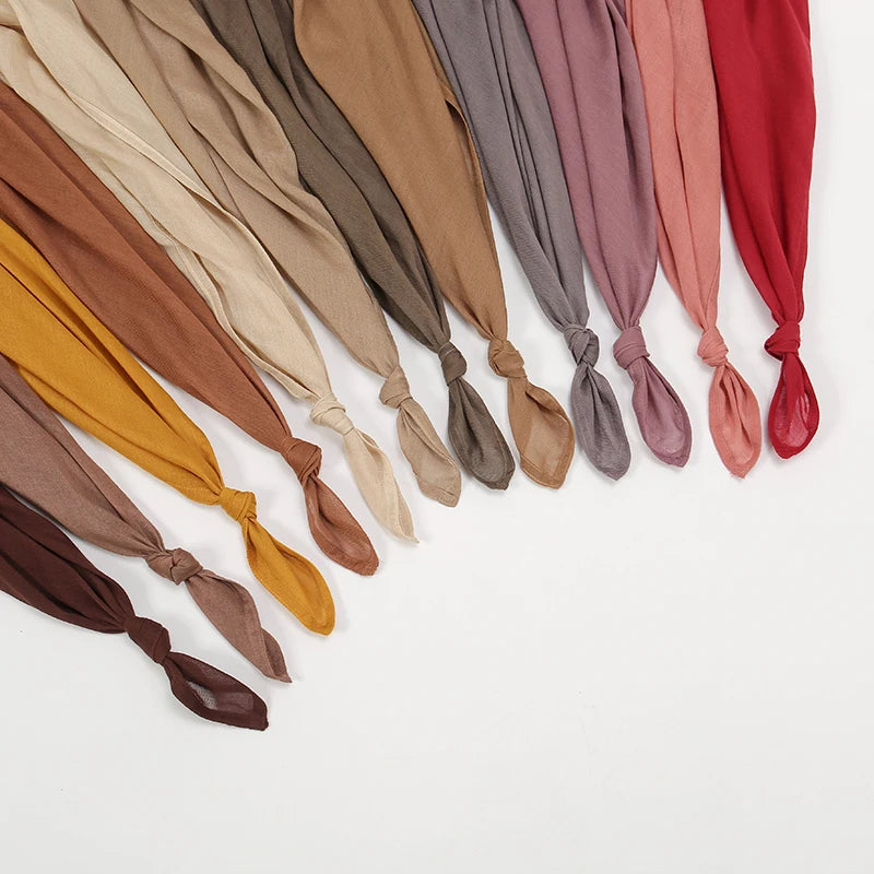 Hijab Modal Coton Rayon – Grand Foulard Islamique Uni Pour Femme 200×85 cm