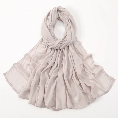 Hijab Modal Coton Rayon – Grand Foulard Islamique Uni Pour Femme 200×85 cm