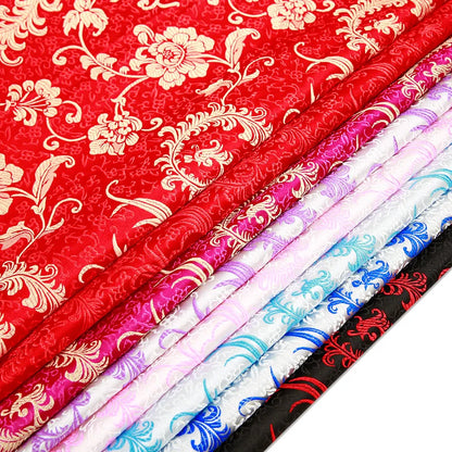Tissu Brocart Jacquard Imitation Soie – Floral, Couture & DIY (75 cm de large)