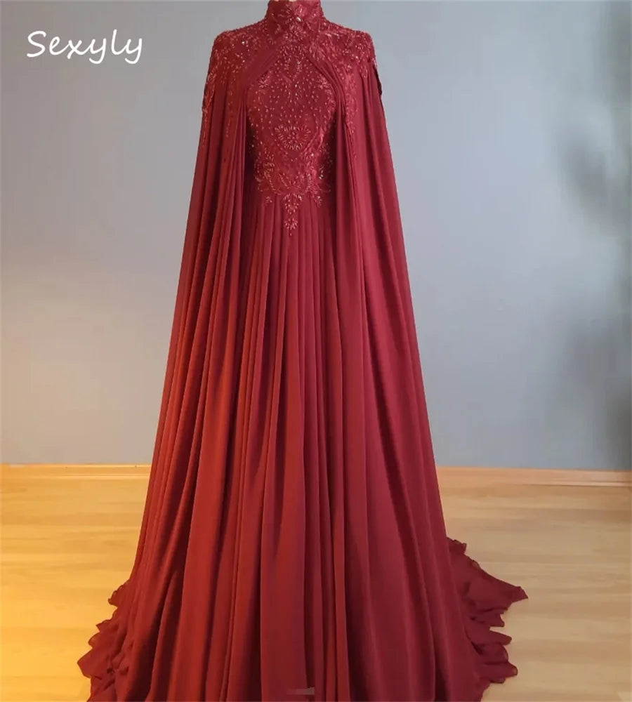 Robe de Mariée Caftan Marocain Manches Longues – Dentelle & Appliques, Sur Mesure