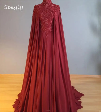 Robe de Mariée Caftan Marocain Manches Longues – Dentelle & Appliques, Sur Mesure