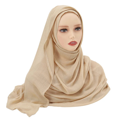 Hijab Modal Coton Rayon – Grand Foulard Islamique Uni Pour Femme 200×85 cm