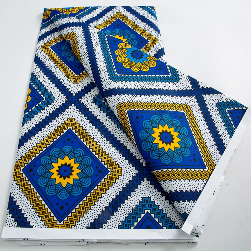 Tissu Wax Africain Ankara Patchwork Batik – Polyester Imprimé, Couture & DIY (6 yards)