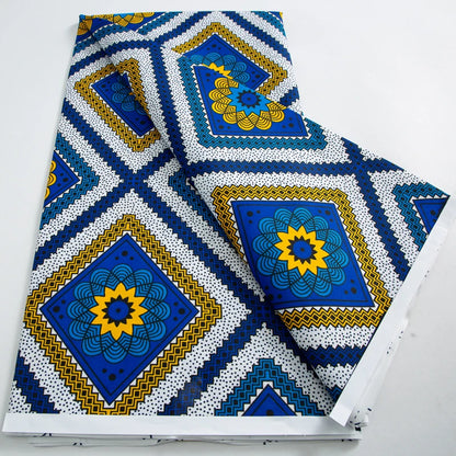 Tissu Wax Africain Ankara Patchwork Batik – Polyester Imprimé, Couture & DIY (6 yards)