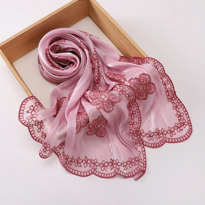 Hijab Paillettes Scintillantes Brodé – Châle Satin Brillant Femme, Foulard Mariage Ramadan 60x170cm
