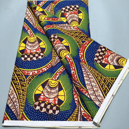 Tissu Wax Africain Ankara Patchwork Batik – Polyester Imprimé, Couture & DIY (6 yards)