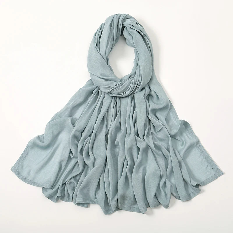 Hijab Modal Coton Rayon – Grand Foulard Islamique Uni Pour Femme 200×85 cm