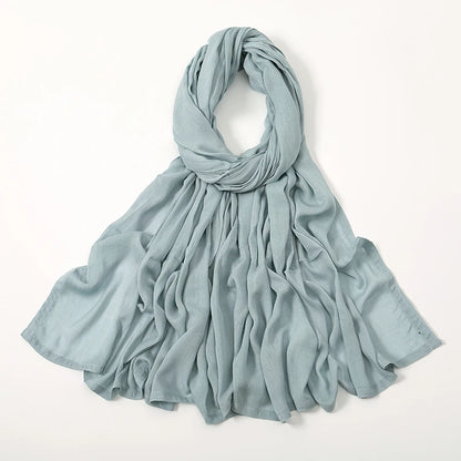 Hijab Modal Coton Rayon – Grand Foulard Islamique Uni Pour Femme 200×85 cm