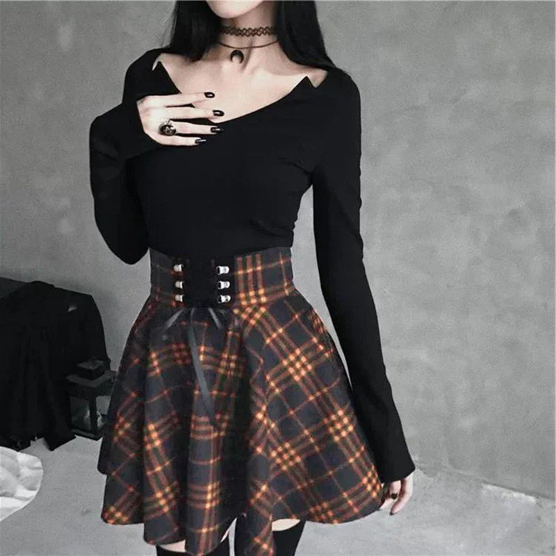 Gothic Plaid Skirt – Women's Punk & Grunge Style