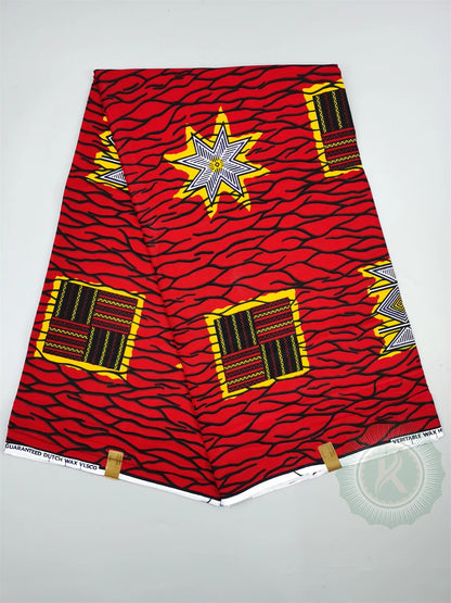 Tissu Wax Hollandais Véritable 100% Coton – Pagne Africain, 6 Yards
