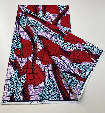 Tissu Wax Africain 100% Coton – Imprimé Authentique, 6 Yards