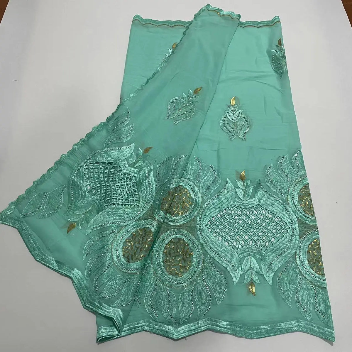 Foulard Islamique 100% Coton Brodé – Hijab Châle Style Dubaï | Toutes Saisons