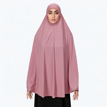 Abaya Femme Couverture Intégrale – Hijab Long Châle Coton Premium, Robe Prière Ramadan Couleur Unie
