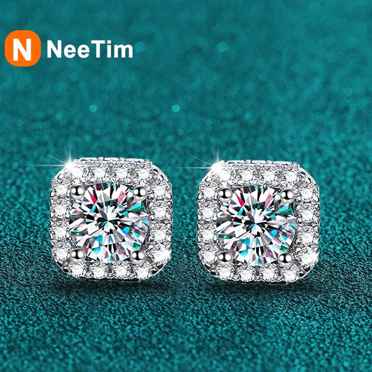 Boucles d'Oreilles Clous Moissanite D Couleur VVS1 – Argent 925