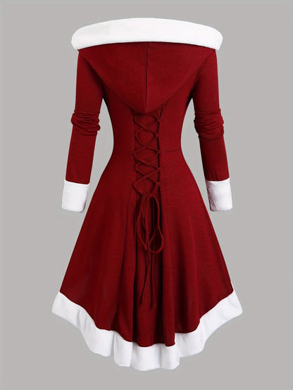 Robe Longue à Capuche Femme – Style Vintage Asymétrique