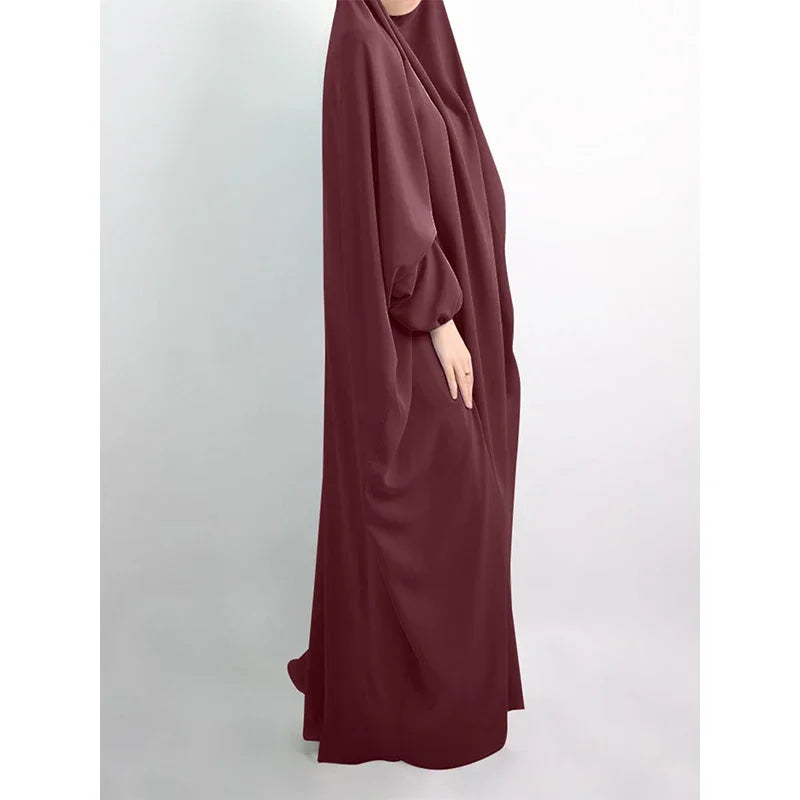 Robe de Prière Musulmane – Abaya Khimar Jilbab À Capuche | Eid & Ramadan