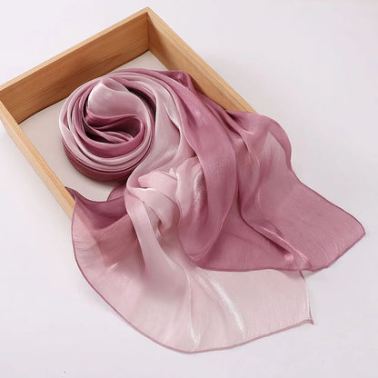 Hijab Satin Bicolore Dégradé – Foulard Islamique Élégant Pour Mariage & Occasions Spéciales