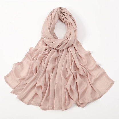 Hijab Modal Coton Rayon – Grand Foulard Islamique Uni Pour Femme 200×85 cm
