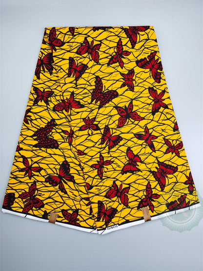 Tissu Wax Hollandais Véritable 100% Coton – Pagne Africain, 6 Yards