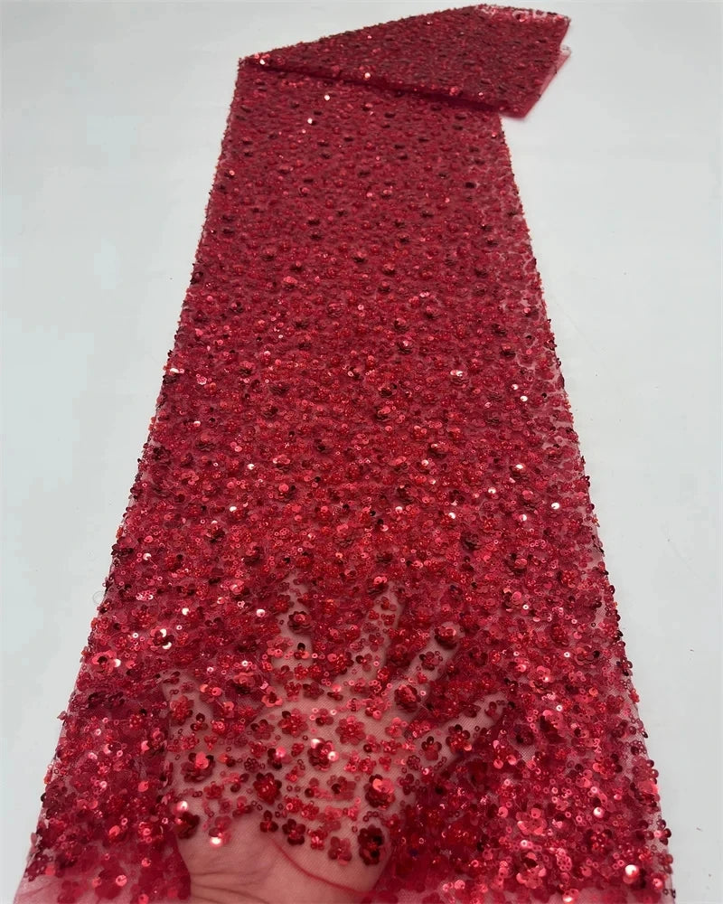 Tissu Dentelle Africaine Brodée Paillettes – Mariage & Cérémonie